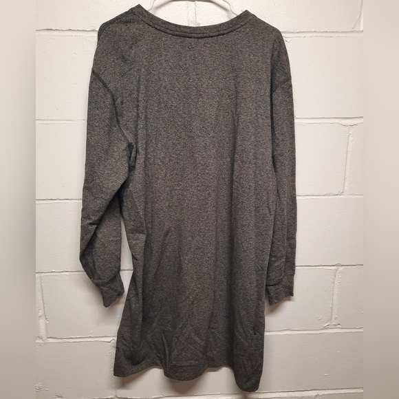 CAbi -L- "Put on Dress" Long Sleeve Ruched Gray Stretch Mini - Picture 4 of 7